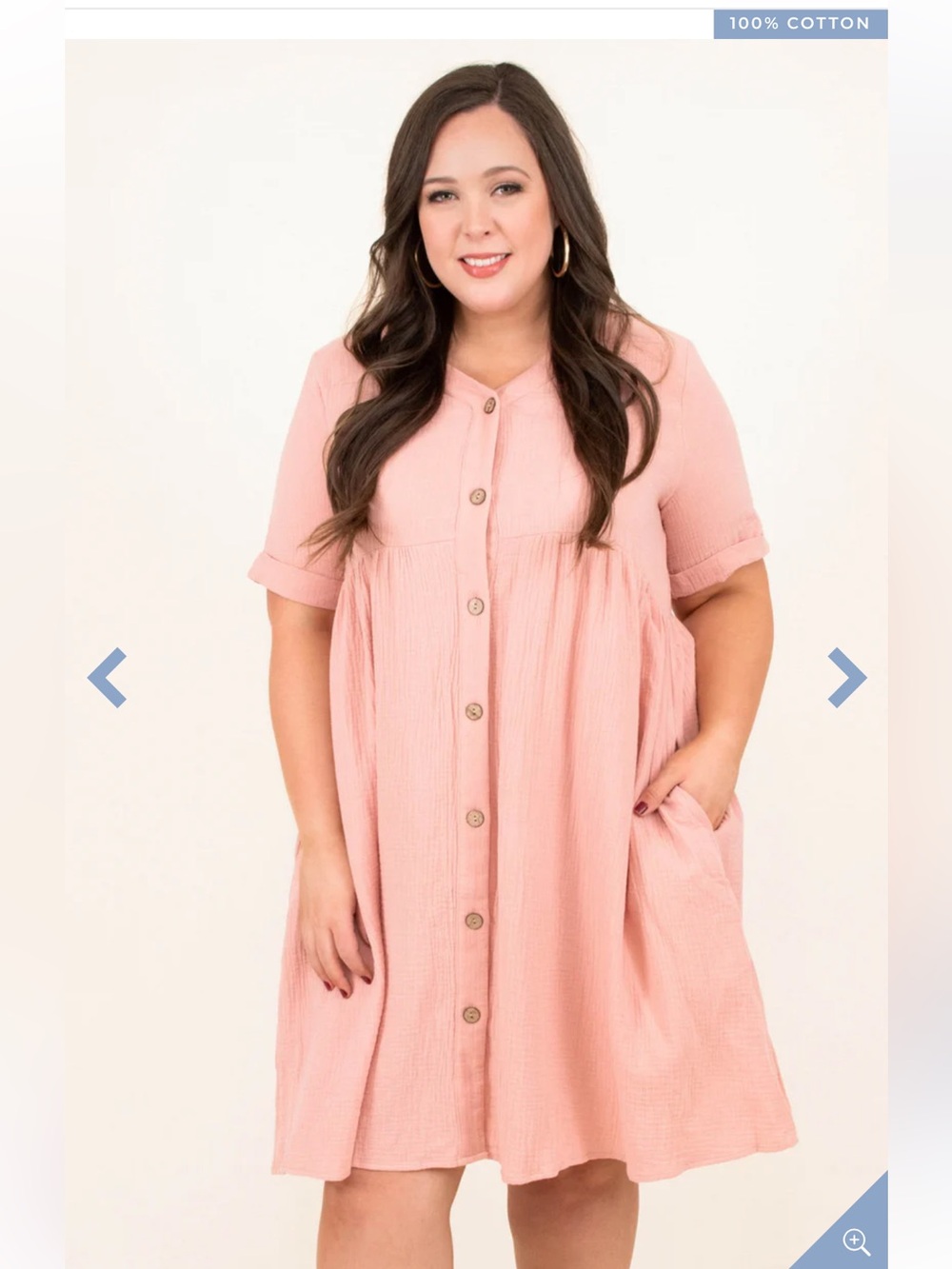 $65 NWOT Chic SoulMeet Me Here Dress, Rose 2X cotton sundress